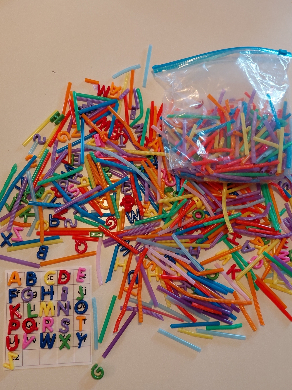 Colorful Alphabet Building Sticks and Letter Set for Kids - Multicolor